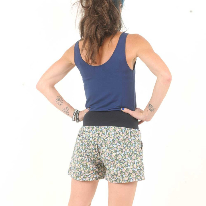 Womens shorts, vintage floral cotton
