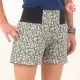 Short femme coton fleuri vintage