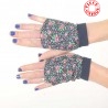 Floral fingerless gauntlets, vintage cotton