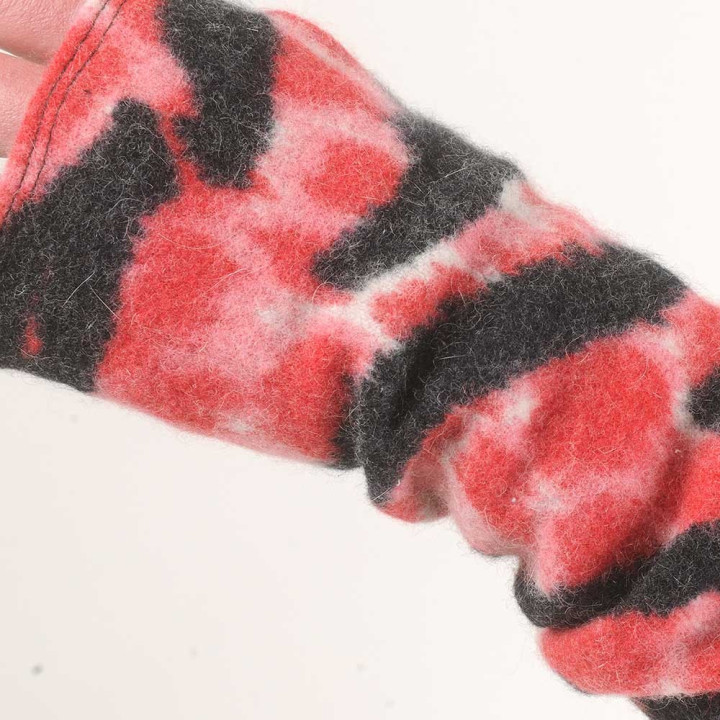 Long pink and black cashmere armwarmers