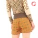 Womens bright orange shorts, vintage printed cotton