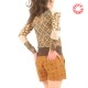 Womens bright orange shorts, vintage printed cotton