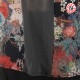 Floral black sleeveless tank top, japanese-style print
