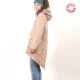 Manteau femme à capuche, patchwork de tissus vieux rose, dos pointu