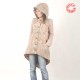 Manteau femme à capuche, patchwork de tissus vieux rose, dos pointu
