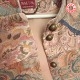 Manteau femme à capuche, patchwork de tissus vieux rose, dos pointu