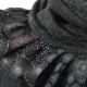 Dark grey knit pleated snood with printed ruffles
