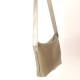 Sac bandoulière cuir taupe et simili bronze doré