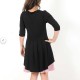 Gilet long queue de pie jersey noir
