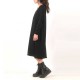 Long black cardigan, loose cut, long shirred sleeves