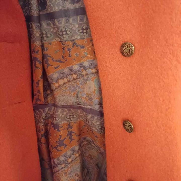 Manteau en laine orange d'hiver à Capuche de Lutin