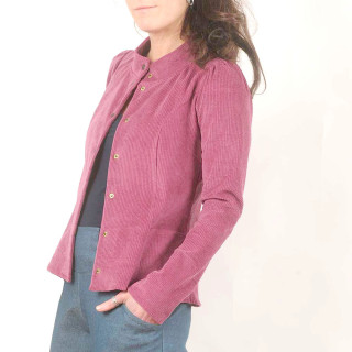 Pink cord jacket, handmade in France
