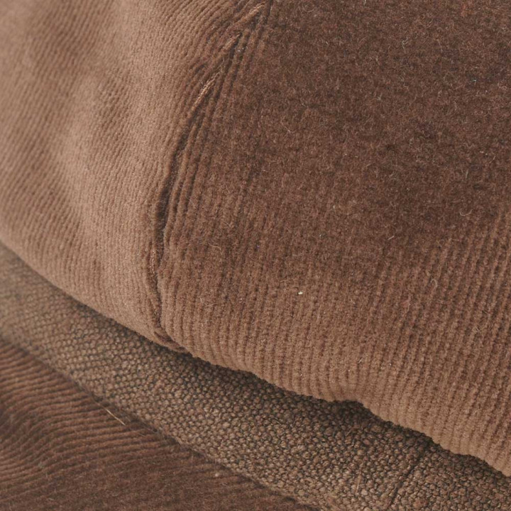 Brown velvet winter newsboy cap hat, Handmade in France