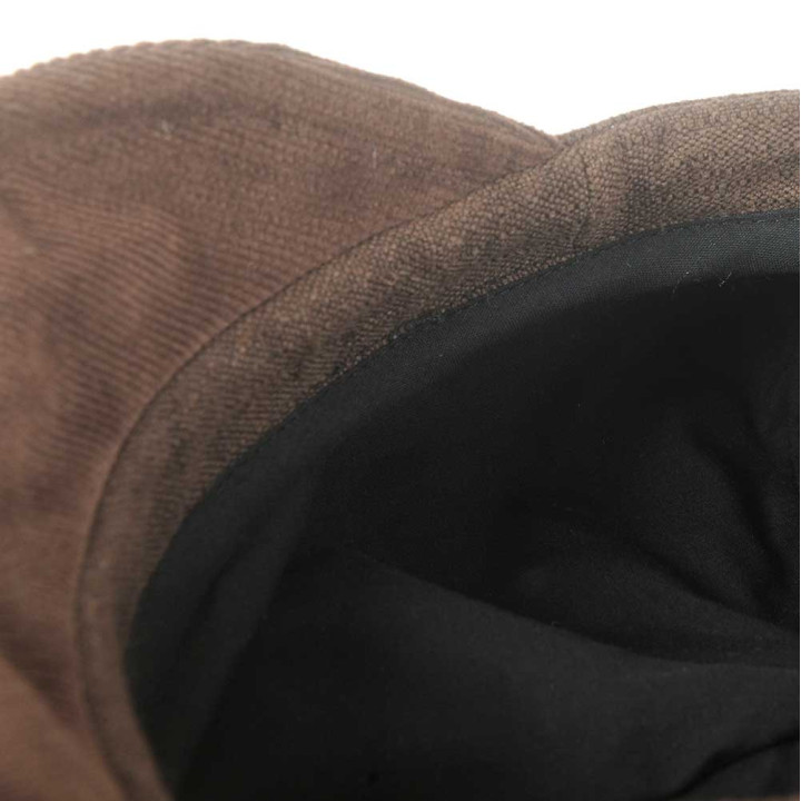 Brown velvet winter newsboy cap hat, Handmade in France