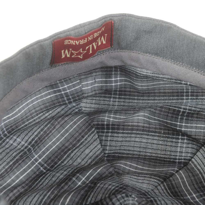 Grey checkered newsboy cap hat, vintage cotton, Made in France