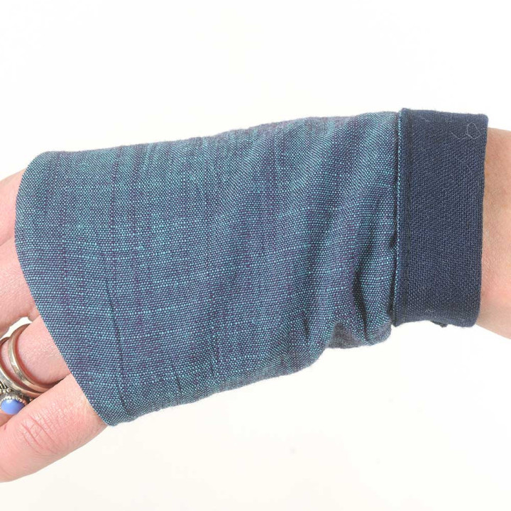 Gantelets mitaines originales coton vintage tons de bleu, Fabrication artisanale, Faits main en France