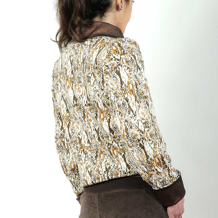 White, golden, black sweater with sailor collar, Made in France