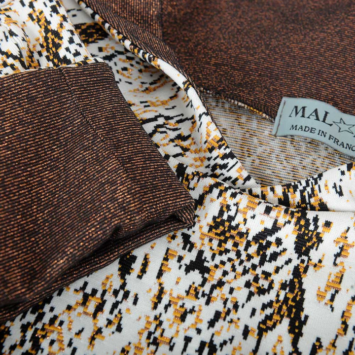 White, golden, black sweater with sailor collar, Made in France