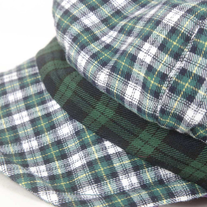 Casquette gavroche écossaise verte, tissu vintage, Fabrication française