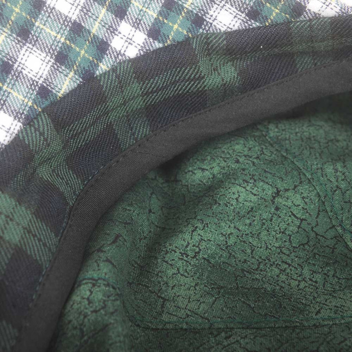 Casquette gavroche écossaise verte, tissu vintage, Fabrication française