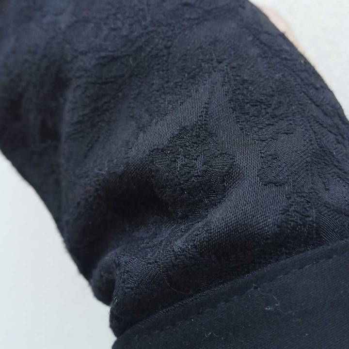 Women’s Floral Black Fingerless Gloves Handmade In France | MALAM