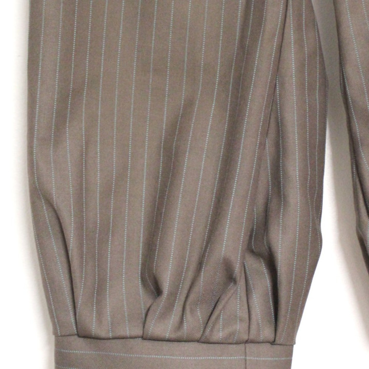 Pantalon Femme Créateur Taupe Rayures Bleu Clair Jersey – MALAM