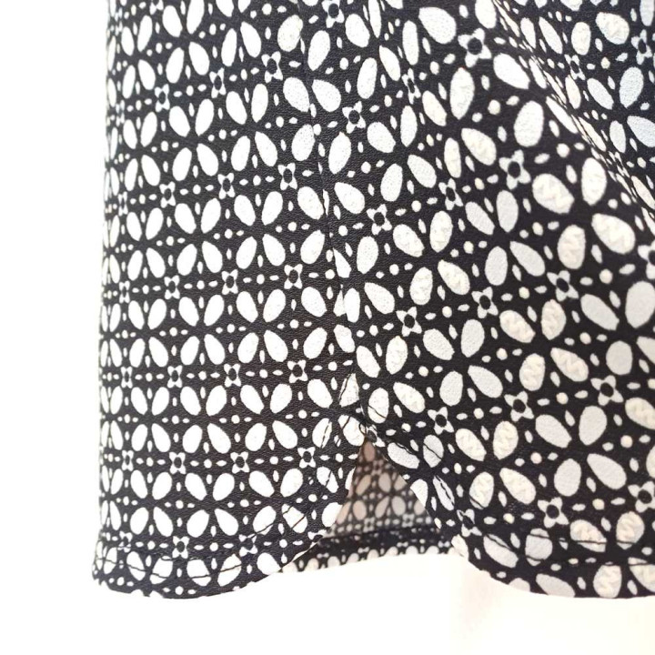 Top Femme Patchwork Dentelle Et Jersey Imprimé Noir Blanc – MALAM