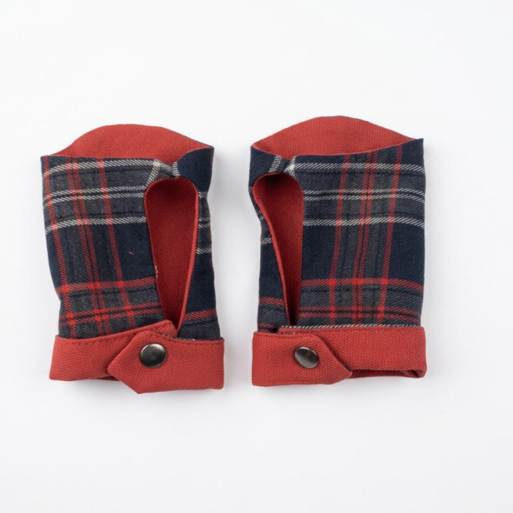 Mitaines courtes femme artisanales écossaises colorées, idée cadeau créateur.