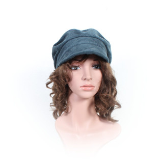 Handmade womens cord cap, designer accessories made in France