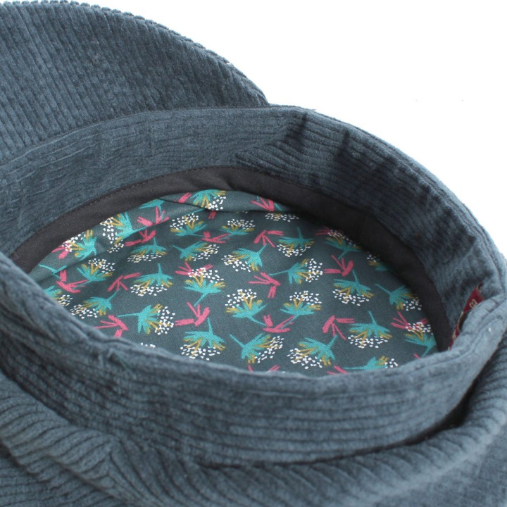 Casquette Velours Cotelé Femme Artisanale, Faite Main en France