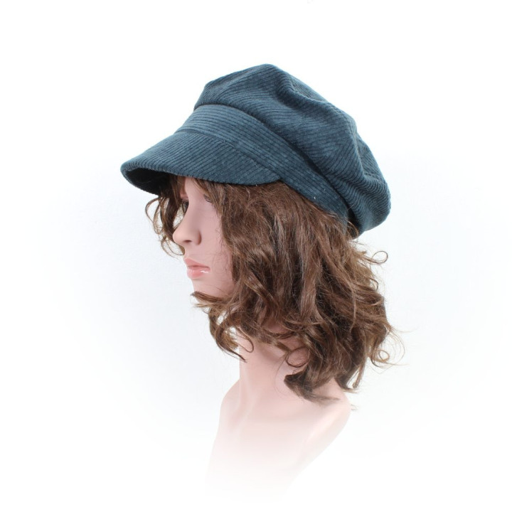 Handmade womens cord cap, designer accessories made in France