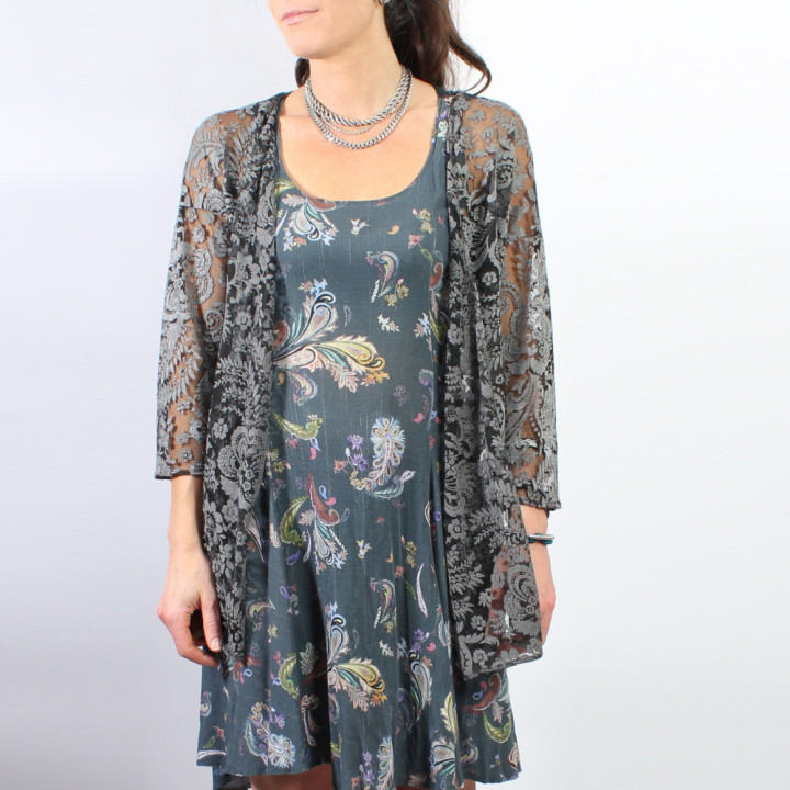 Gilet long femme transparent, accessoire robe habillée, fabrication française