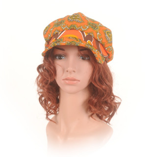 casquette femme original coton orange vif, accessoire été coloré made in france