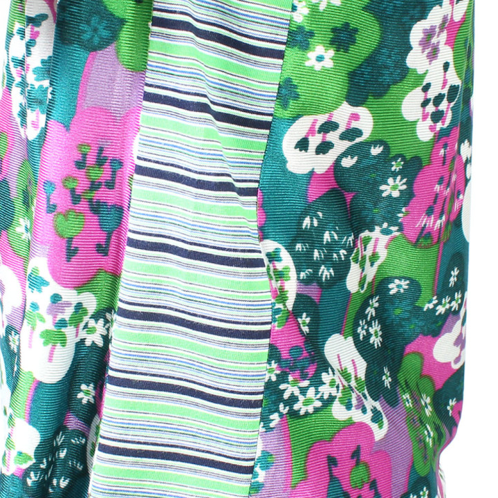 Top débardeur femme motif fleurs tissu vintage vert violet, MALAM Made in France