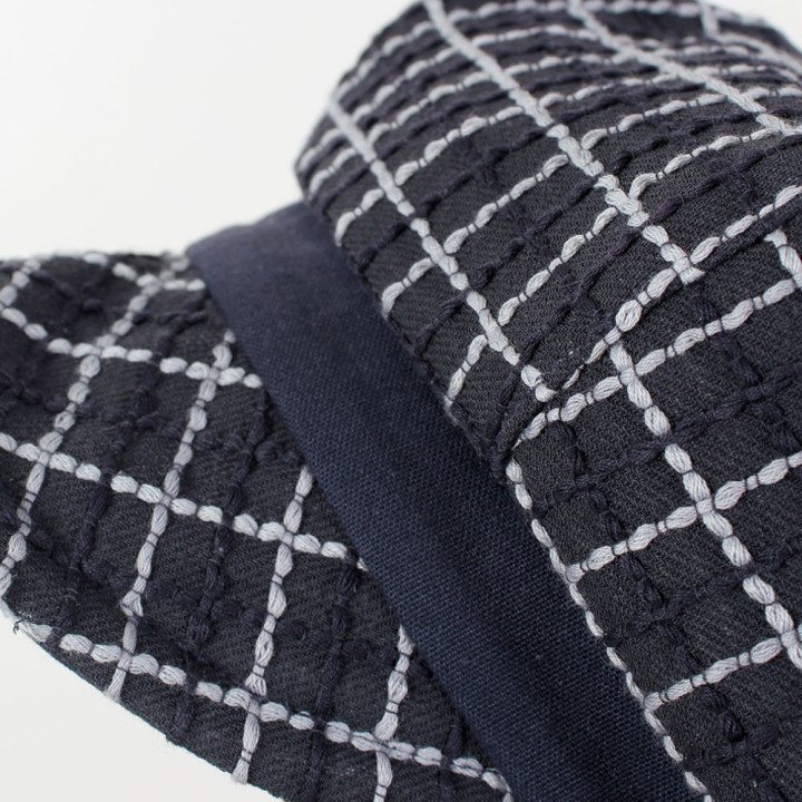 Casquette gavroche bleu foncé à carreaux Faite Main | MALAM, Made in France