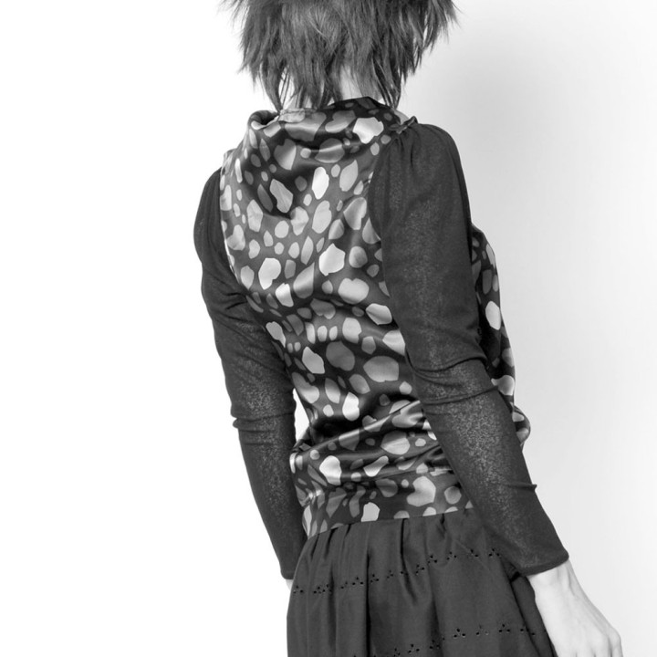 Original women's designer clothing by MALAM: long-sleeve top handmade in France to your measurements