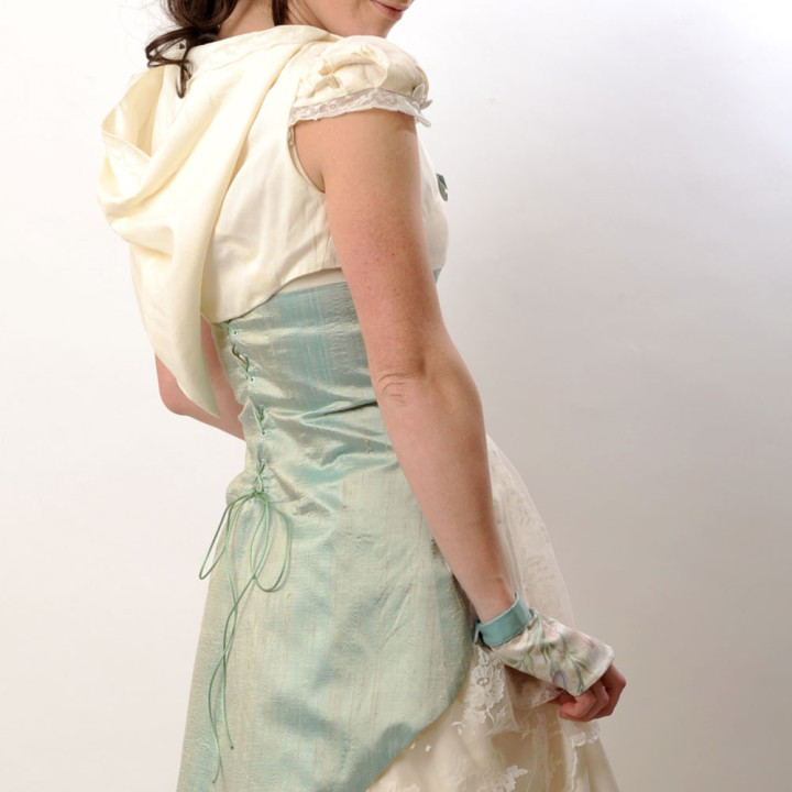 White designer bolero for a bridal outfit