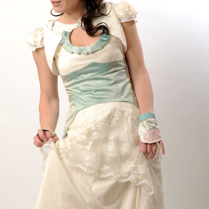 Original white hooded wedding bolero for women