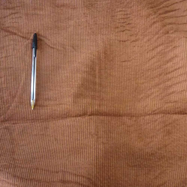 Tissu C110 velours coton extensible caramel | MALAM