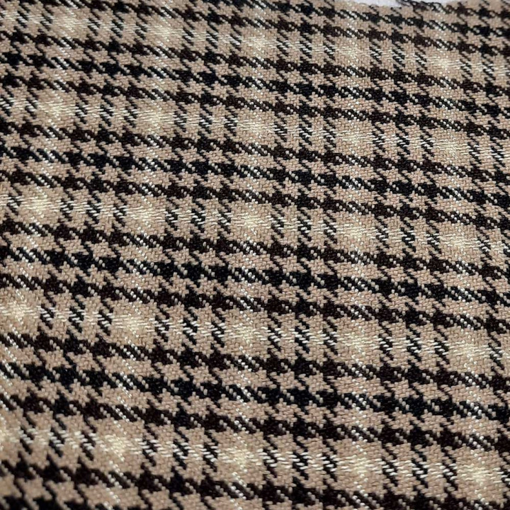 C130 supple beige and black checked fabric | MALAM