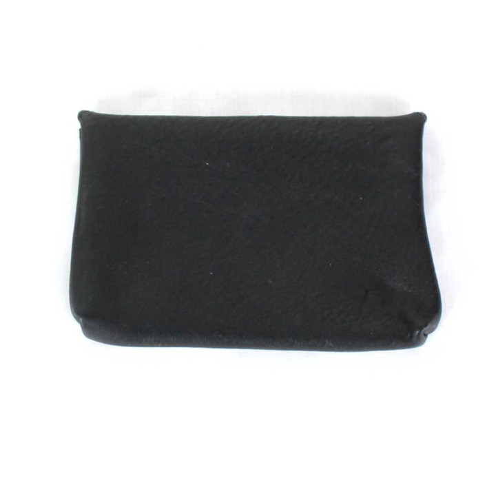 Porte-carte ou porte-monnaie en cuir noir mat
