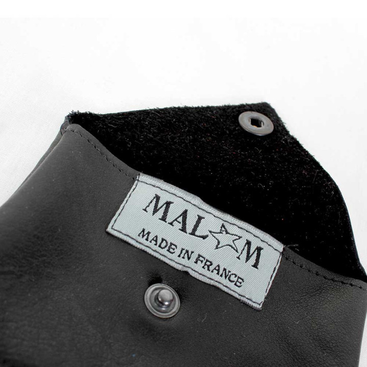 Porte-carte ou porte-monnaie en cuir noir mat