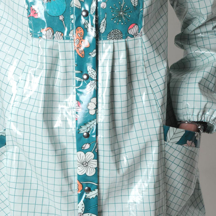 Imperméable boule vert à capuche, sur mesure | MALAM