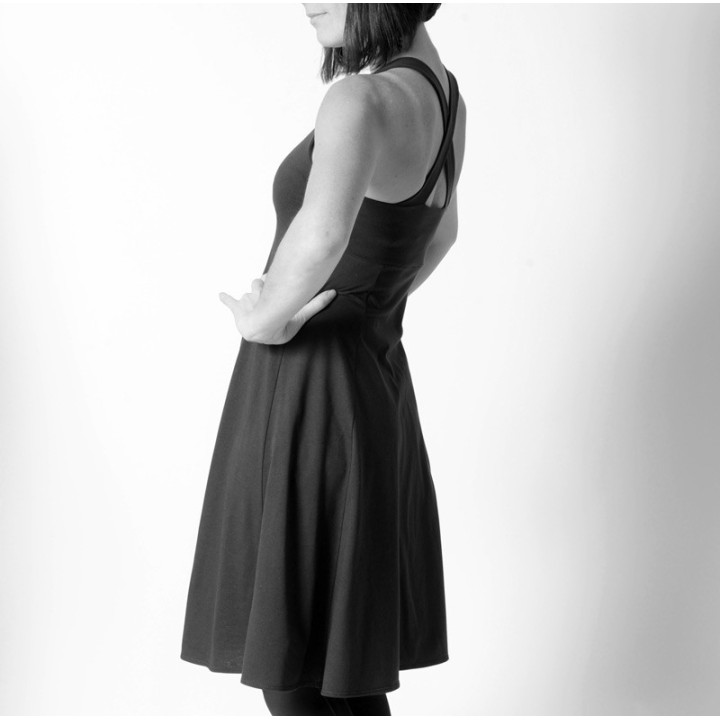 Summer jersey dress with crossed straps - CUSTOM HANDMADE