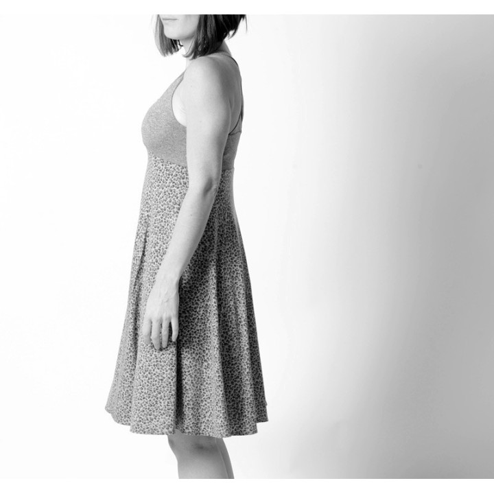 Summer jersey dress with crossed straps - CUSTOM HANDMADE