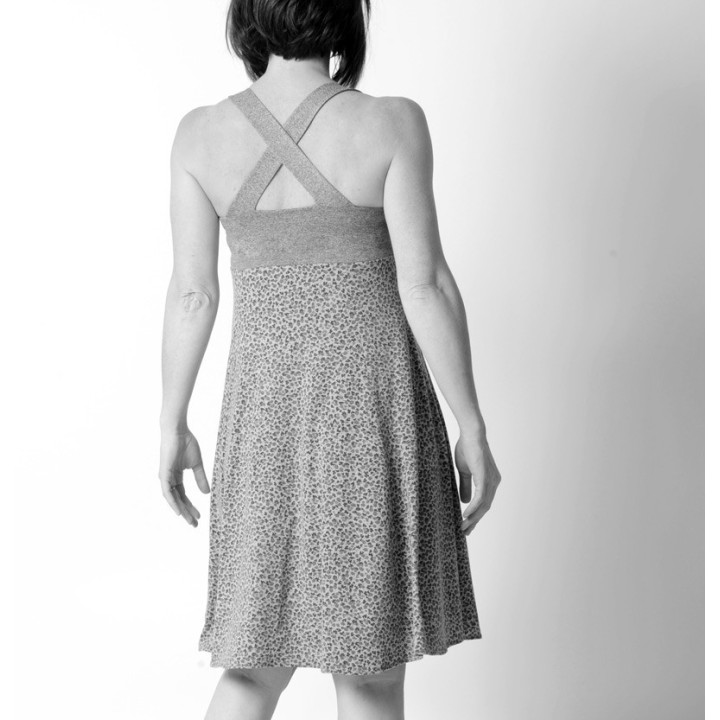 Summer jersey dress with crossed straps - CUSTOM HANDMADE