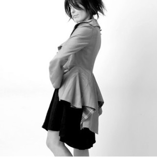 Fitted womens jacket with back bustle - CUSTOM HANDMADE