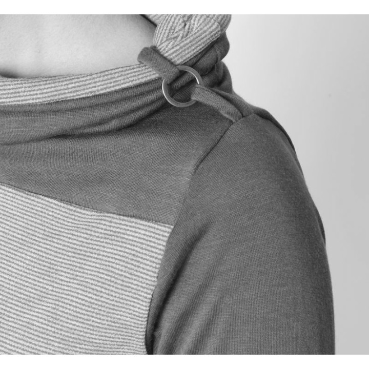 Long sleeved Jersey top with wide turtle neck - CUSTOM HANDMADE