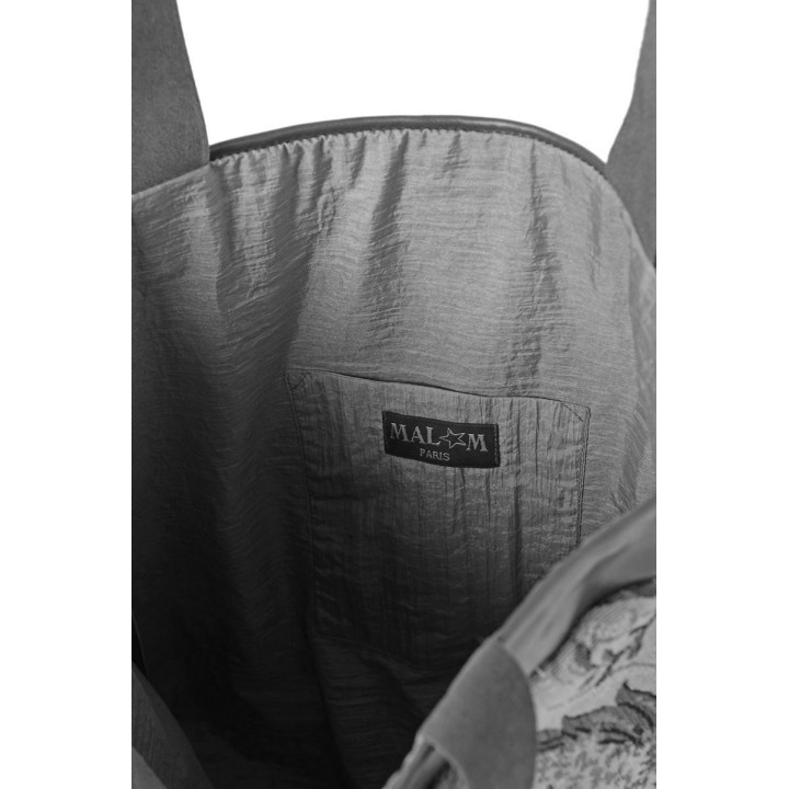 Fabric and leather tote bag - CUSTOM HANDMADE