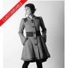 Very flared coat with small collar and flared sleeves - CUSTOM HANDMADE